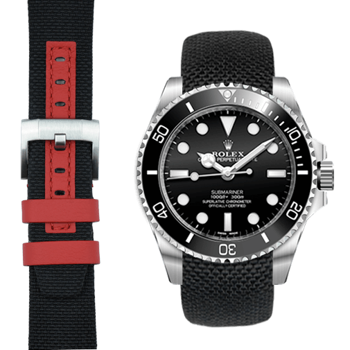 Curved End Nylon Strap for Rolex Sub Ceramic No-Date | Everest Bands