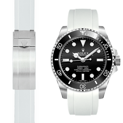 Rolex Submariner white rubber watch strap