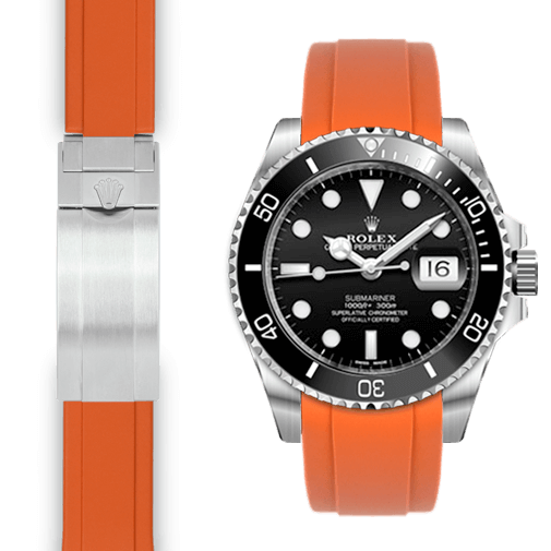 Rolex Submariner orange rubber watch strap