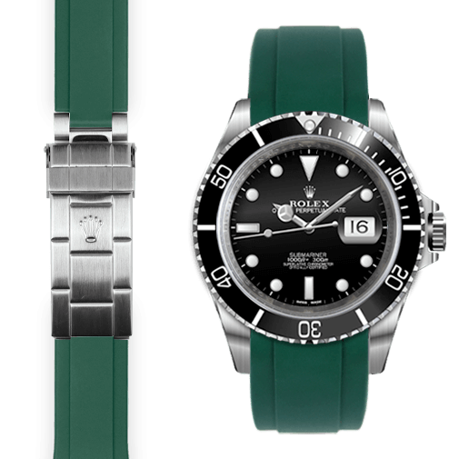 Rolex Submariner green rubber watch strap