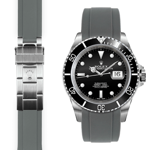 Rolex Submariner grey rubber watch strap