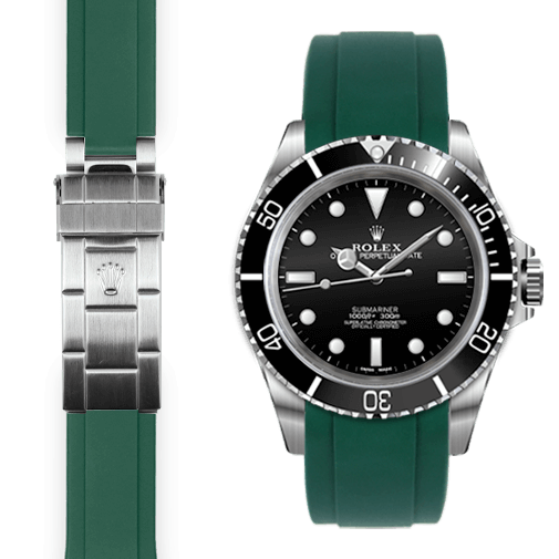 Rolex Submariner Green rubber watch strap