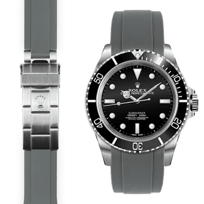 Rolex Submariner grey rubber watch strap