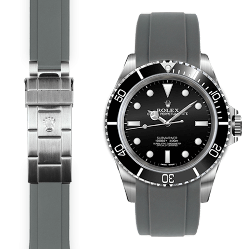 Curved End Rubber Strap for Rolex Submariner No-Date Watch