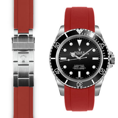 Rolex Submariner red rubber watch strap