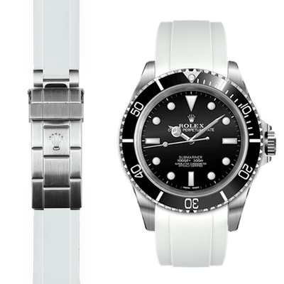 Rolex Submariner white rubber watch strap