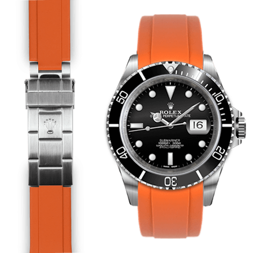 Rolex Submariner orange rubber watch strap