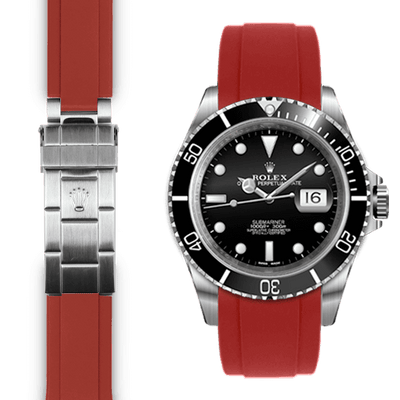 Rolex Submariner red rubber watch strap