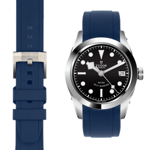 Tudor black bay blue rubber strap