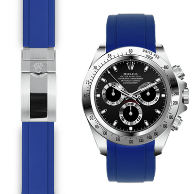 Curved End Rubber Strap for Rolex Daytona Watch Everest Bands