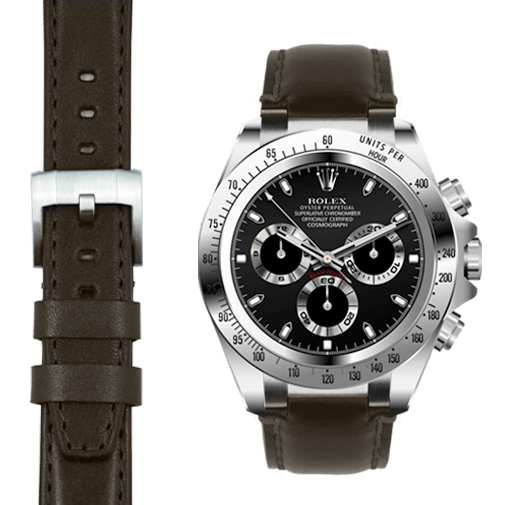 Steel End Link Leather Strap for Rolex Daytona Watch Everest Bands