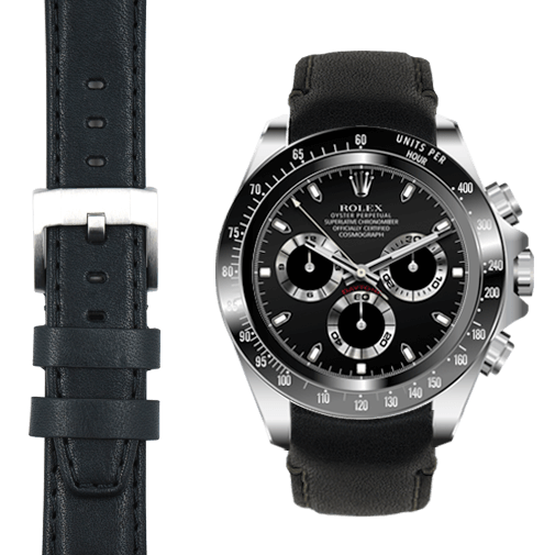 Black Leather / Silver Buckle