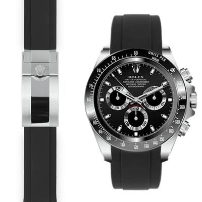 Rolex Daytona black rubber deployant watch band