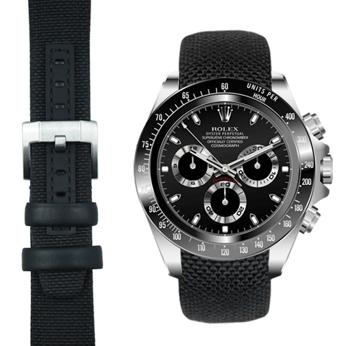 Black Nylon / Silver Buckle