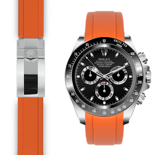 Rolex Daytona orange rubber deployant watch band