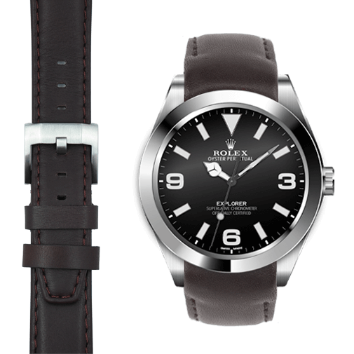 Rolex explorer leather band discount
