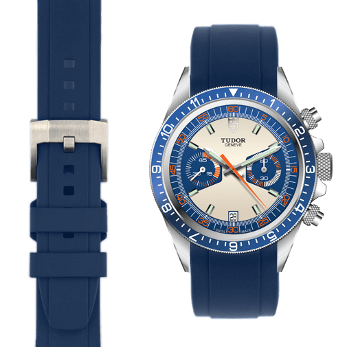 Curved End Rubber Strap for Tudor Heritage Chronograph Watch Everest Bands