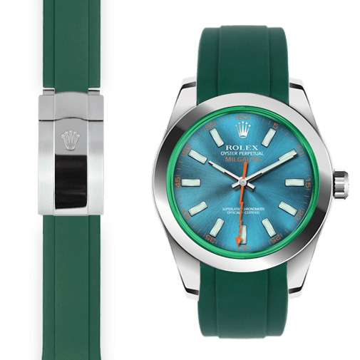Curved End Rubber Strap for Rolex Milgauss Watch | Everest Bands