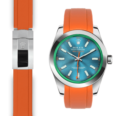 Rolex milgauss 2025 orange rubber strap