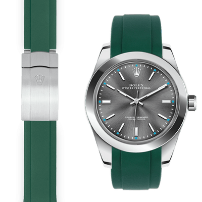 Rolex Oyster perpetual green rubber deployant strap