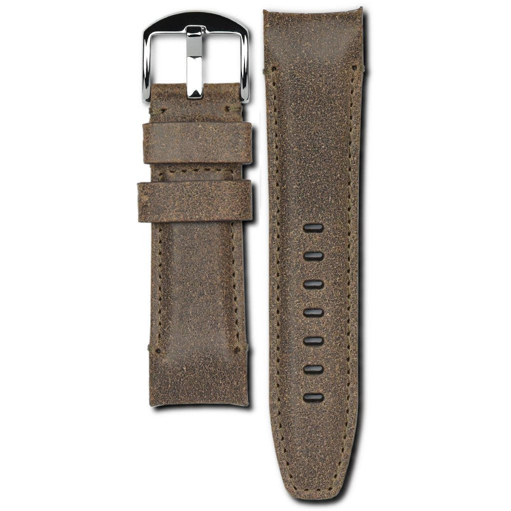 Curved End Leather Strap for Panerai Luminor 44mm Watch Everest Bands