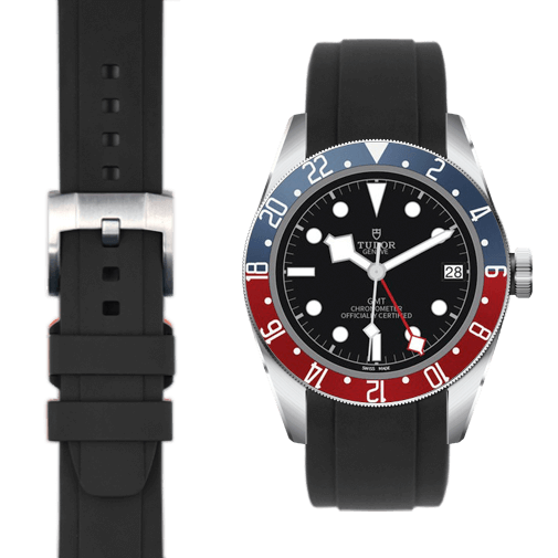 Tudor GMT Black rubber watch strap