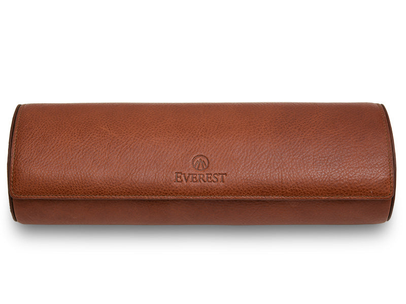The Everest Watch Roll for 4 watches in Heritage Brown