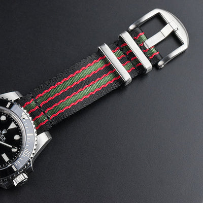 Everest Vintage NATO-Style Bond Black Nylon Watch Band on Rolex Submariner