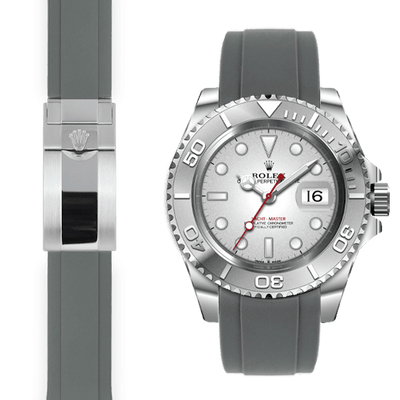 Rolex Yacht Master grey rubber deployant watch strap