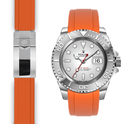 Rolex Yacht Master Orange rubber deployant watch strap