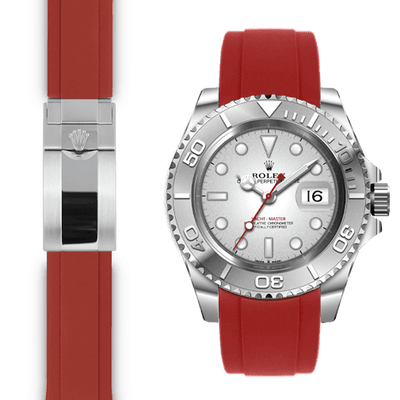 Rolex Yacht Master Red Rubber Deployant watch strap